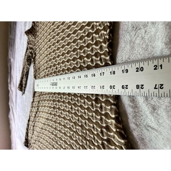 Tianello Womens Brown Printed Knit Tunic Top Medium 3/4 Sleeve Handkerchief Hem - Picture 7 of 11